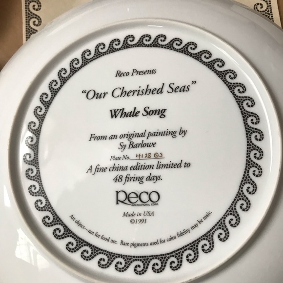 1991 Our Cherished Seas “Whale Song” plate in original packaging - Picture 2 of 9